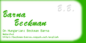 barna beckman business card